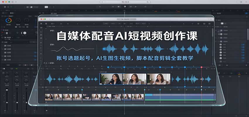 自媒体配音AI短视频创作课：账号选题起号，AI生图生视频，脚本配音剪辑全套教学-副业网