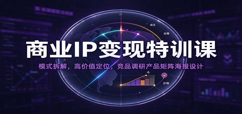 商业IP变现特训课：模式拆解，高价值定位，竞品调研产品矩阵海报设计-副业网