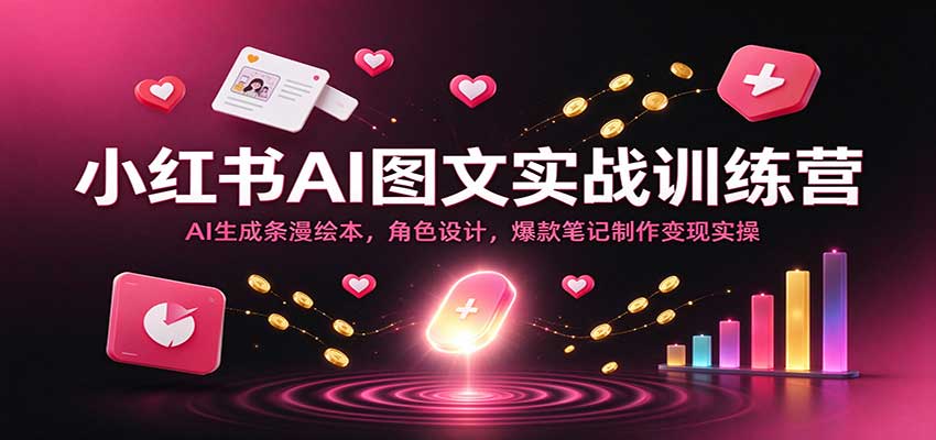 小红书AI图文实战训练营：AI生成条漫绘本，角色设计，爆款笔记制作变现实操-副业网