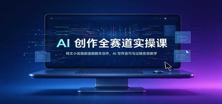 AI创作全赛道实操课：网文小说短剧漫剧剧本创作，AI写作技巧与过稿变现教学-副业网