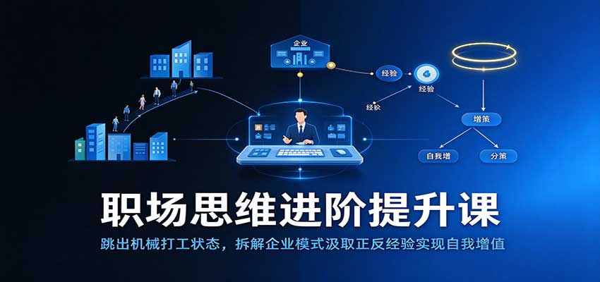 职场思维进阶提升：跳出机械打工状态，拆解企业模式汲取正反经验实现自我增值-副业网