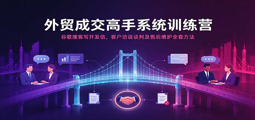 外贸成交高手系统训练营：谷歌搜客写开发信，客户洽谈谈判及售后维护全套方法-副业网