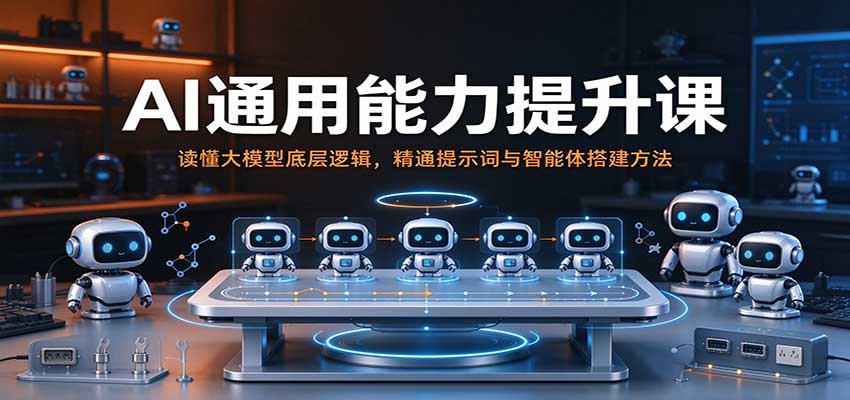 AI通用能力提升课：读懂大模型底层逻辑，精通提示词与智能体搭建方法-副业网