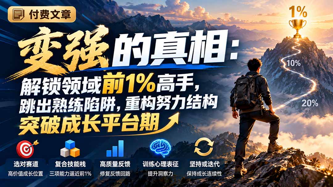 图片[2]-付费文章：变强的真相：解锁领域前1%高手，跳出熟练陷阱，重构努力结构突破成长平台期-副业网