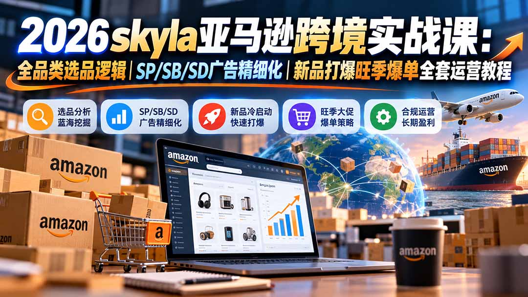 图片[2]-skyla亚马逊跨境实战课-更新1019：全品类选品逻辑｜SP/SB/SD广告精细化｜新品打爆旺季爆单全套运营教程-副业网