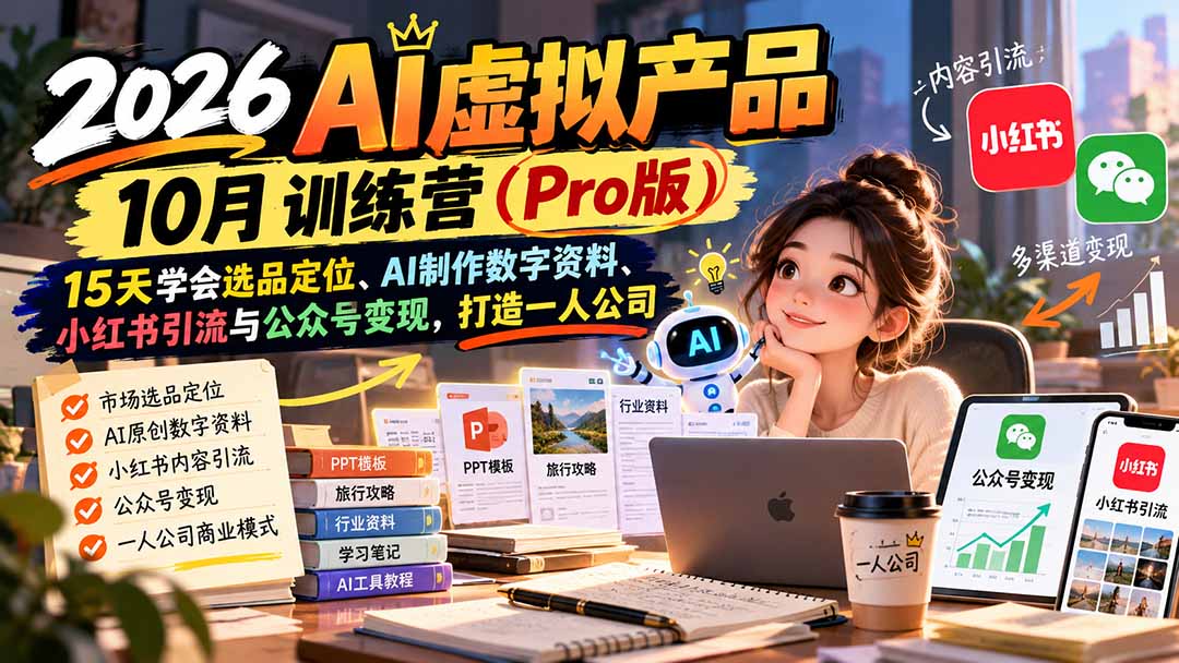 2026AI虚拟产品10月训练营(Pro版-副业网