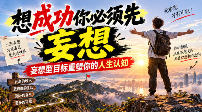 付费文章：想成功你必须先妄想，妄想型目标重塑你的人生认知-副业网
