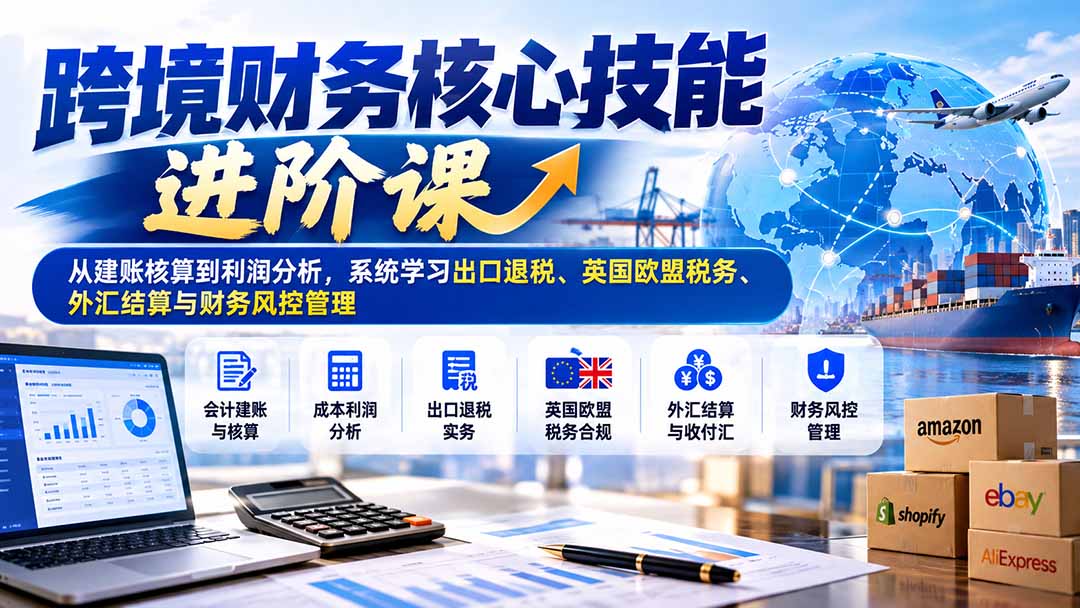 图片[2]-跨境财务核心技能进阶课：从建账核算到利润分析，系统学习出口退税、英国欧盟税务、外汇结算与财务风控管理-副业网