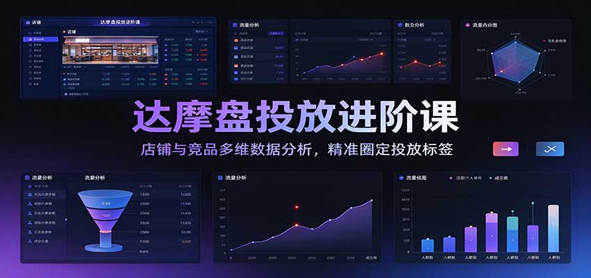 达摩盘投放进阶课：店铺与竞品多维数据分析，精准圈定投放标签-副业网