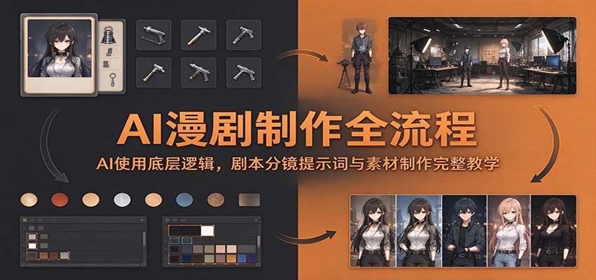 AI漫剧制作全流程：AI使用底层逻辑，剧本分镜提示词与素材制作完整教学-副业网