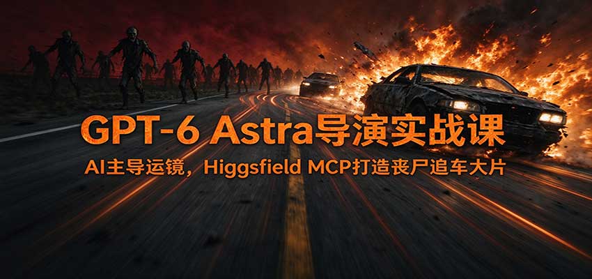 GPT-6 Astra导演实战课：AI主导运镜，Higgsfield MCP打造丧尸追车大片-副业网