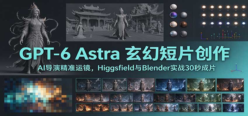 GPT-6 Astra 玄幻短片创作：AI导演精准运镜，Higgsfield与Blender实战30秒成片-副业网