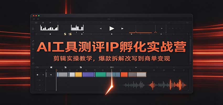 AI工具测评IP孵化实战营：剪辑实操教学，爆款拆解改写到商单变现-副业网