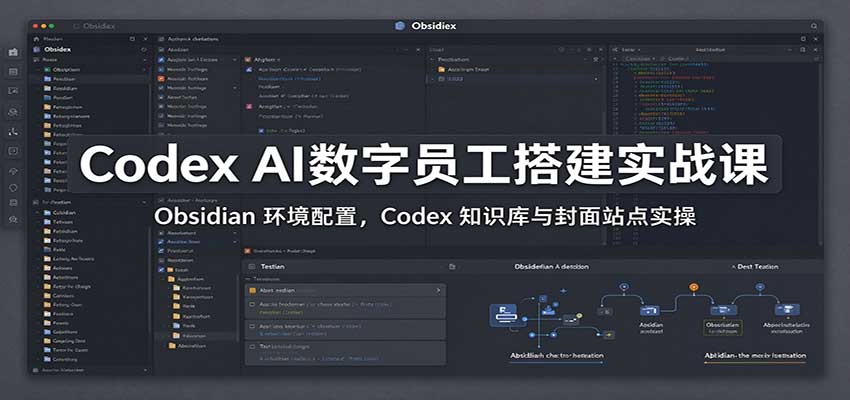 Codex AI数字员工搭建实战课:Obsidian 环境配置,Codex 知识库与封面站点实操-副业网