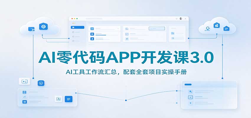 AI零代码APP开发课3.0：AI工具工作流汇总，配套全套项目实操手册-副业网