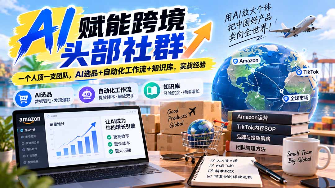 图片[2]-AI赋能跨境头部社群-更新1023：一个人顶一支团队，AI选品+自动化工作流+知识库，实战经验-副业网