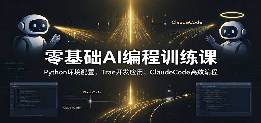 零基础AI编程训练课：Python环境配置，Trae开发应用，ClaudeCode高效编程-副业网