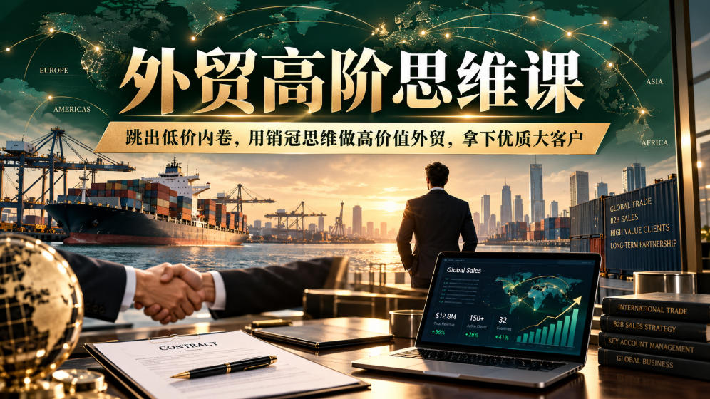 外贸高阶思维课，跳出低价内卷，用销冠思维做高价值外贸，拿下优质大客户-副业网