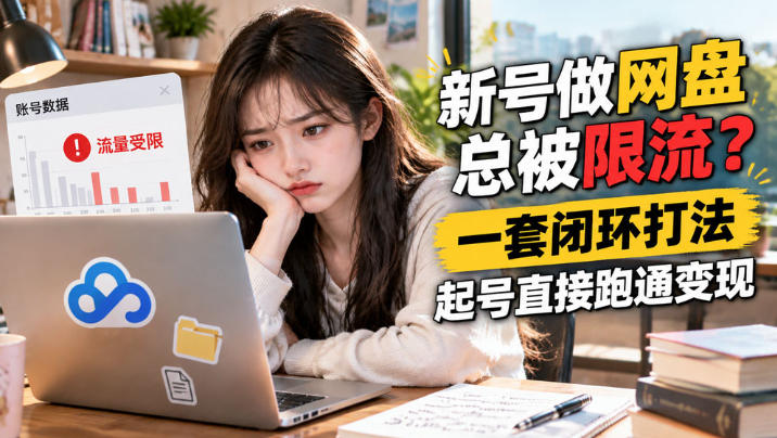 网盘拉新SOP：小白新号过限流-副业网
