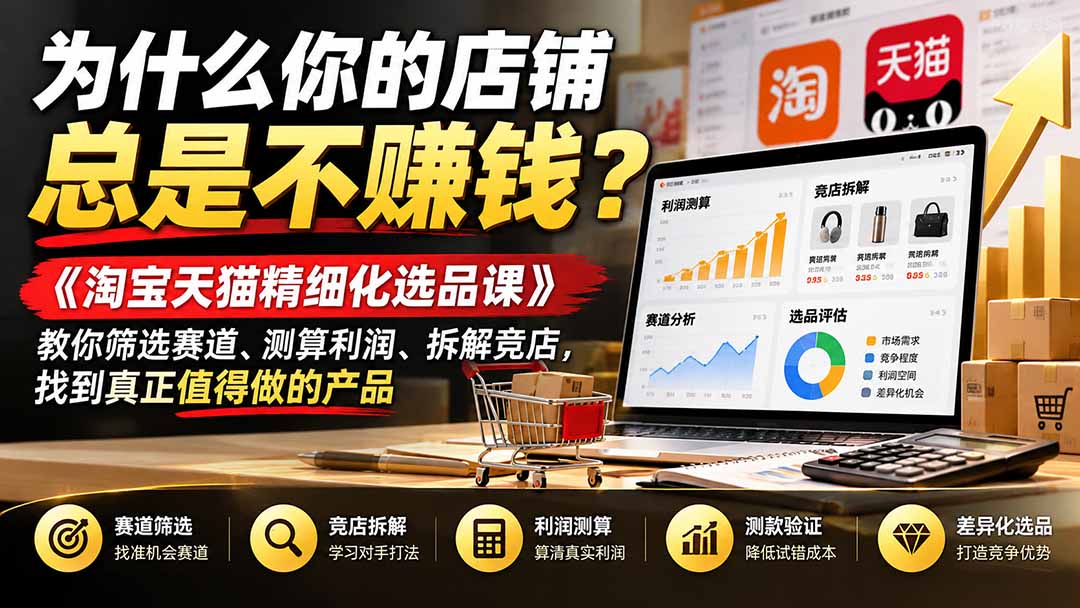 图片[2]-为什么你的店铺总是不赚钱？《淘宝天猫精细化选品课》教你筛选赛道、测算利润、拆解竞店，找到真正值得做的产品-副业网