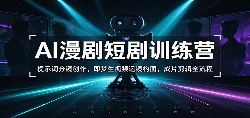 AI漫剧短剧训练营:提示词分镜创作,即梦生视频运镜构图,成片剪辑全流程-副业网