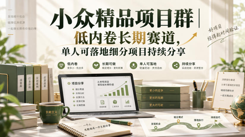 小众精品项目群｜低内卷长期赛道，单人可落地细分项目持续分享-副业网