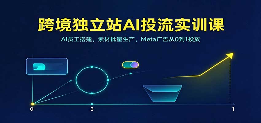跨境独立站AI投流实训课：AI员工搭建，素材批量生产，Meta广告从0到1投放-副业网