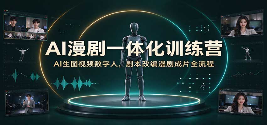 AI漫剧一体化训练营：AI生图视频数字人，剧本改编漫剧成片全流程-副业网