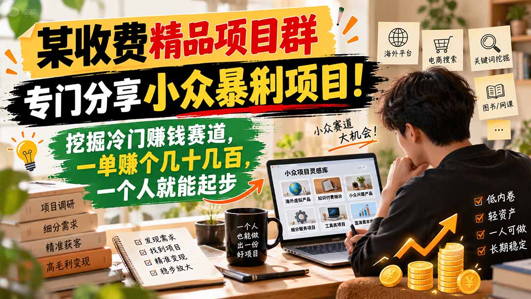 图片[2]-某收费精品项目群，专门分享小众暴俐项目！挖掘冷门赚钱赛道，一单赚个几十几百，一个人就能起步-副业网