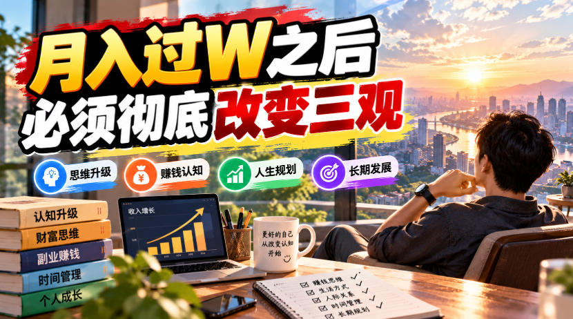 某公众号付费文章：月入过W之后，必须彻底改变三观-副业网