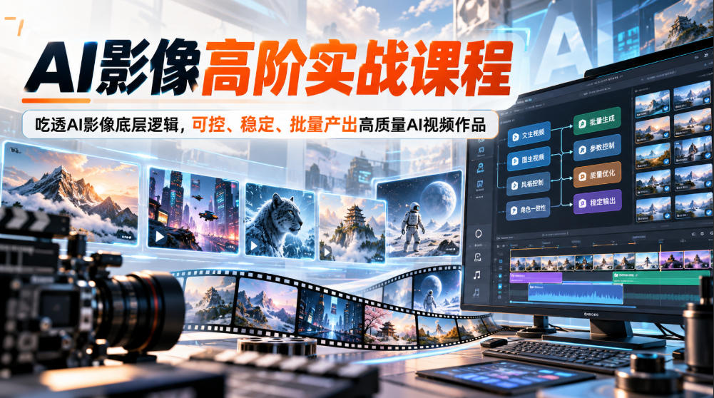 AI影像高阶实战课程，吃透AI影像底层逻辑，可控、稳定、批量产出高质量AI视频作品-副业网