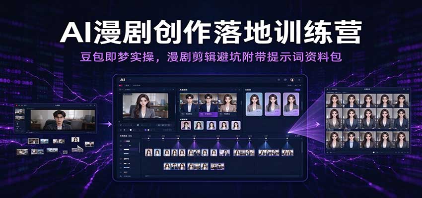 AI漫剧创作落地训练营：豆包即梦实操，漫剧剪辑避坑附带提示词资料包（更新）-副业网