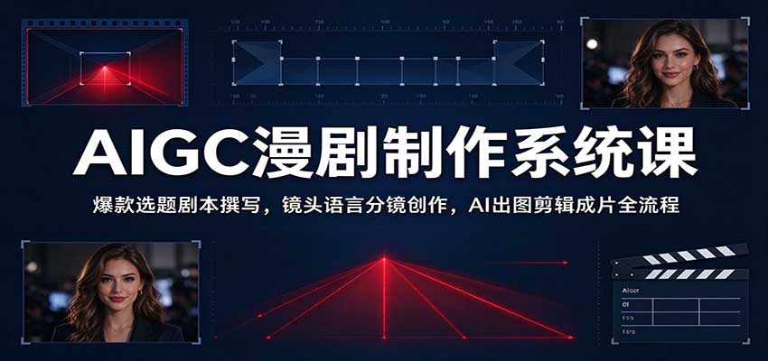 AIGC漫剧制作系统课:爆款选题剧本撰写,镜头语言分镜创作,AI出图剪辑成片全流程-副业网