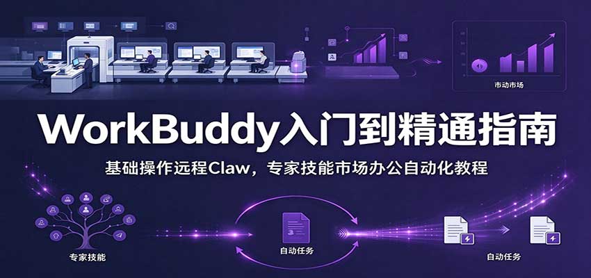 WorkBuddy从入门到精通手册：基础操作远程Claw，专家技能市场办公自动化教程-副业网