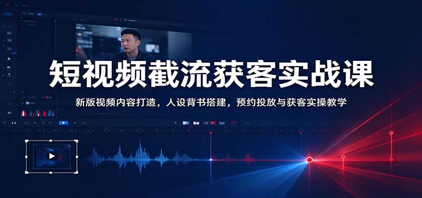 短视频截流获客实战课：新版视频内容打造，人设背书搭建，预约投放与获客实操教学-副业网