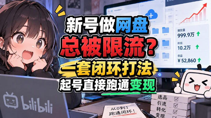 网盘拉新SOP：小白前期宝典，每一步都有明确动作，几千测试出来的打法，全程不限流-副业网