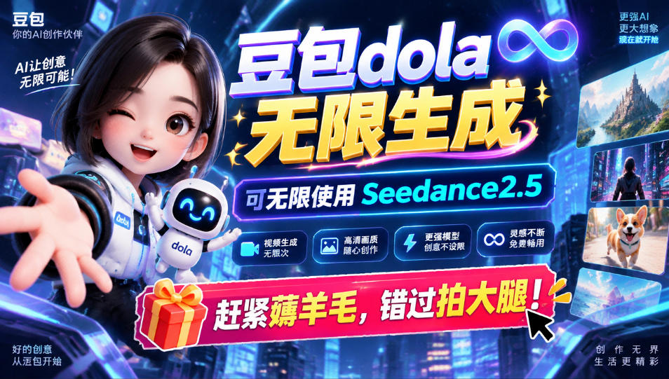 1029最新豆包dola无限生成技术，可以无限生成sseedance2.5，赶紧薅羊毛，和谐拍大腿-副业网