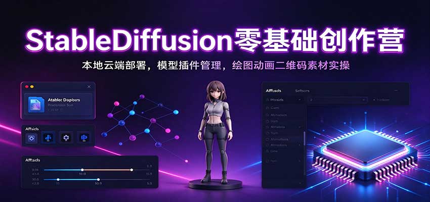 StableDiffusion零基础创作营:本地云端部署,模型插件管理,绘图动画二维码素材实操-副业网