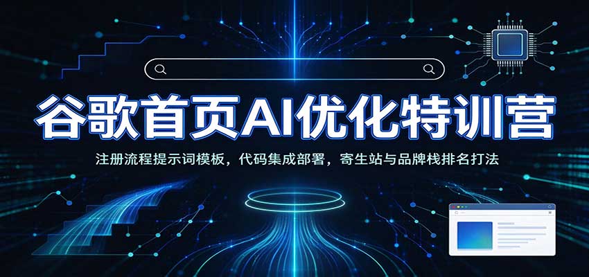谷歌首页AI优化特训营：AI工具赋能SEO，次级站点搭建，寄生站与品牌栈排名打法-副业网