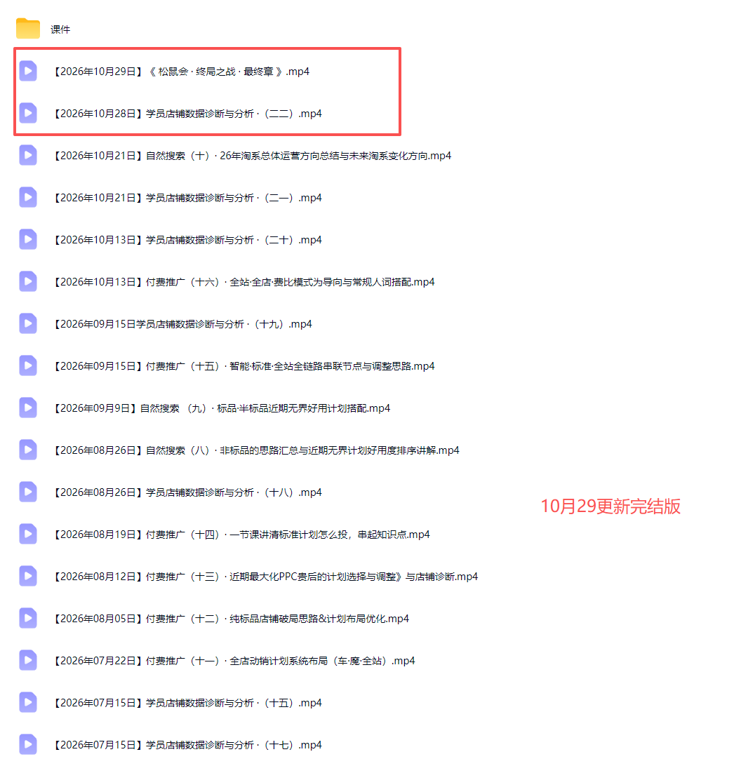 图片[3]-2026淘宝电商终局之战VIP课-更新1029：自然搜索+直通车+无界+精准人群，系统掌握测款动销与全店推广布局方法-副业网