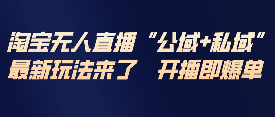 淘宝无人直播最新玩法，包含私域和公域两种玩法-副业网