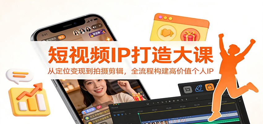 短视频IP打造大课：从定位变现到拍摄剪辑，全流程构建高价值个人IP-副业网