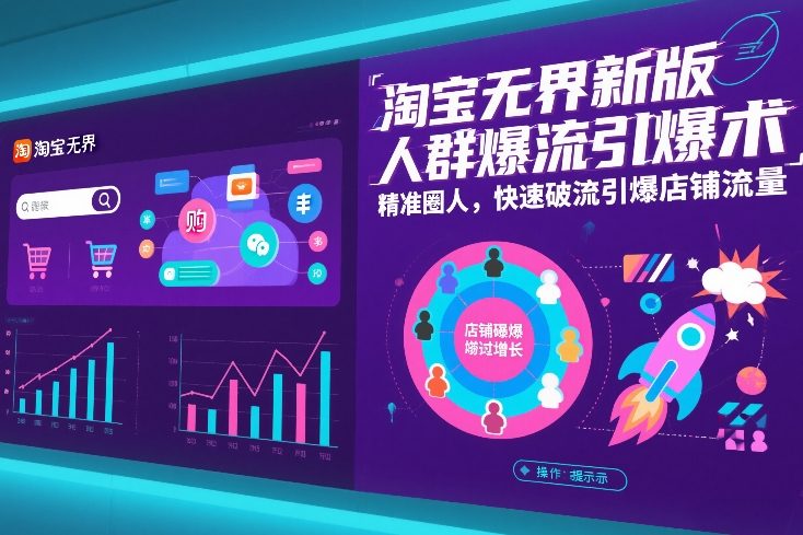 淘宝无界新版人群爆流引爆术，精准圈人，快速破流引爆店铺流量-副业网